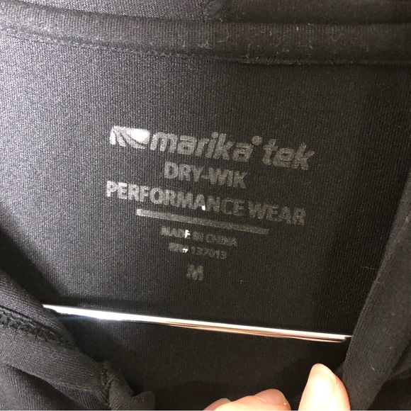 Marika Tek performance wear black zip up athletic workout jacket - Picture 3 of 3